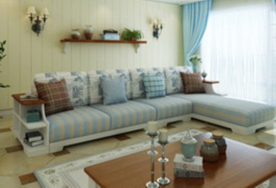 清新雙色拼接轉(zhuǎn)角沙發(fā)