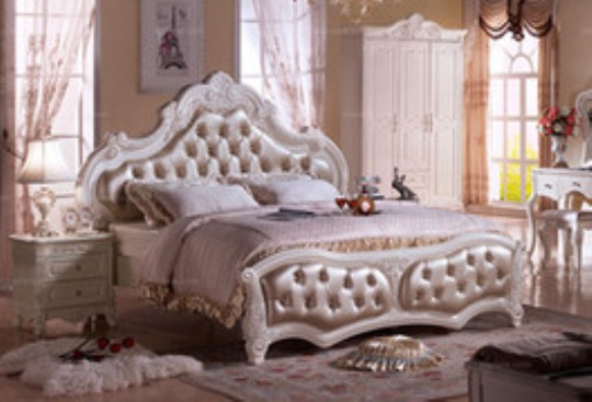 玫瑰描銀雕花1.8米床